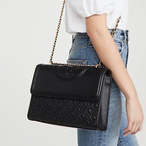 Tory Burch Black Fleming Convertible Shoulder Bag